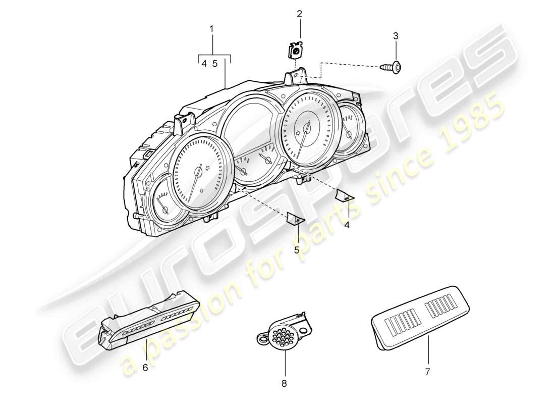 a part diagram from the porsche 2010 (cayenne e1 9pa) parts catalogue