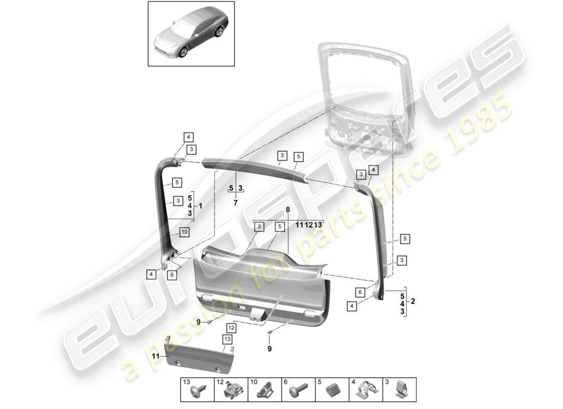 a part diagram from the porsche 2020 (panamera 971-1) parts catalogue