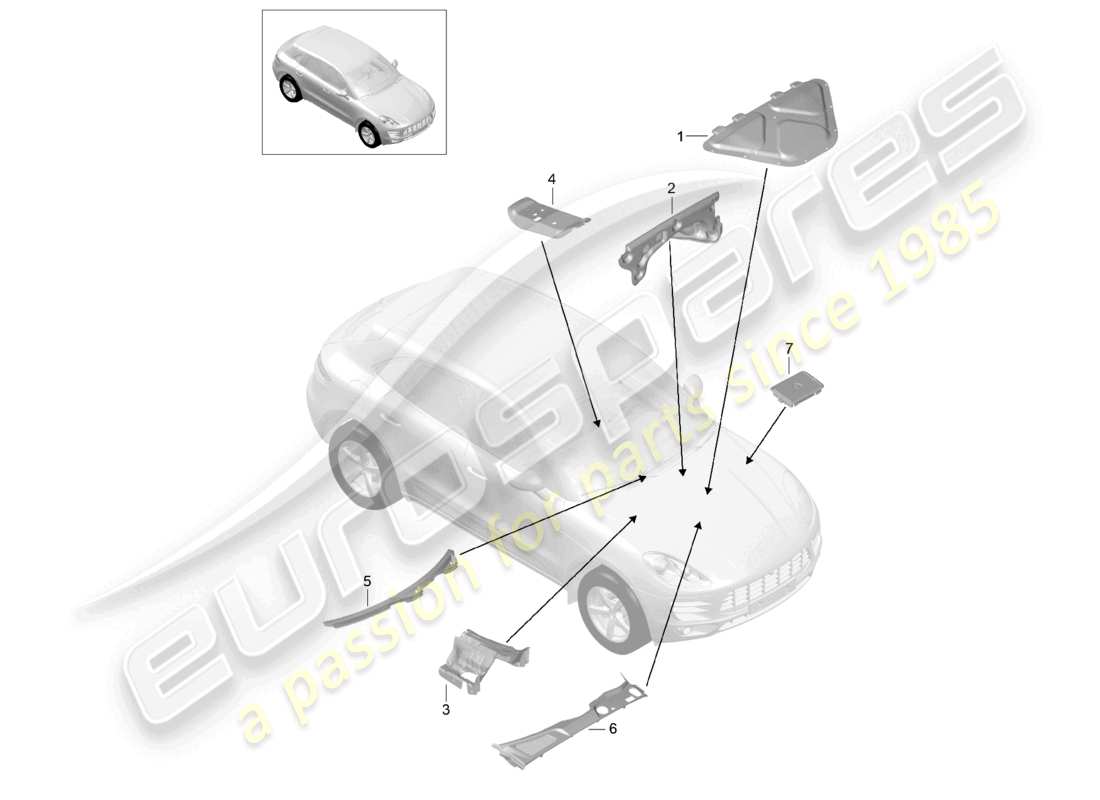 a part diagram from the porsche 2018 (macan) parts catalogue
