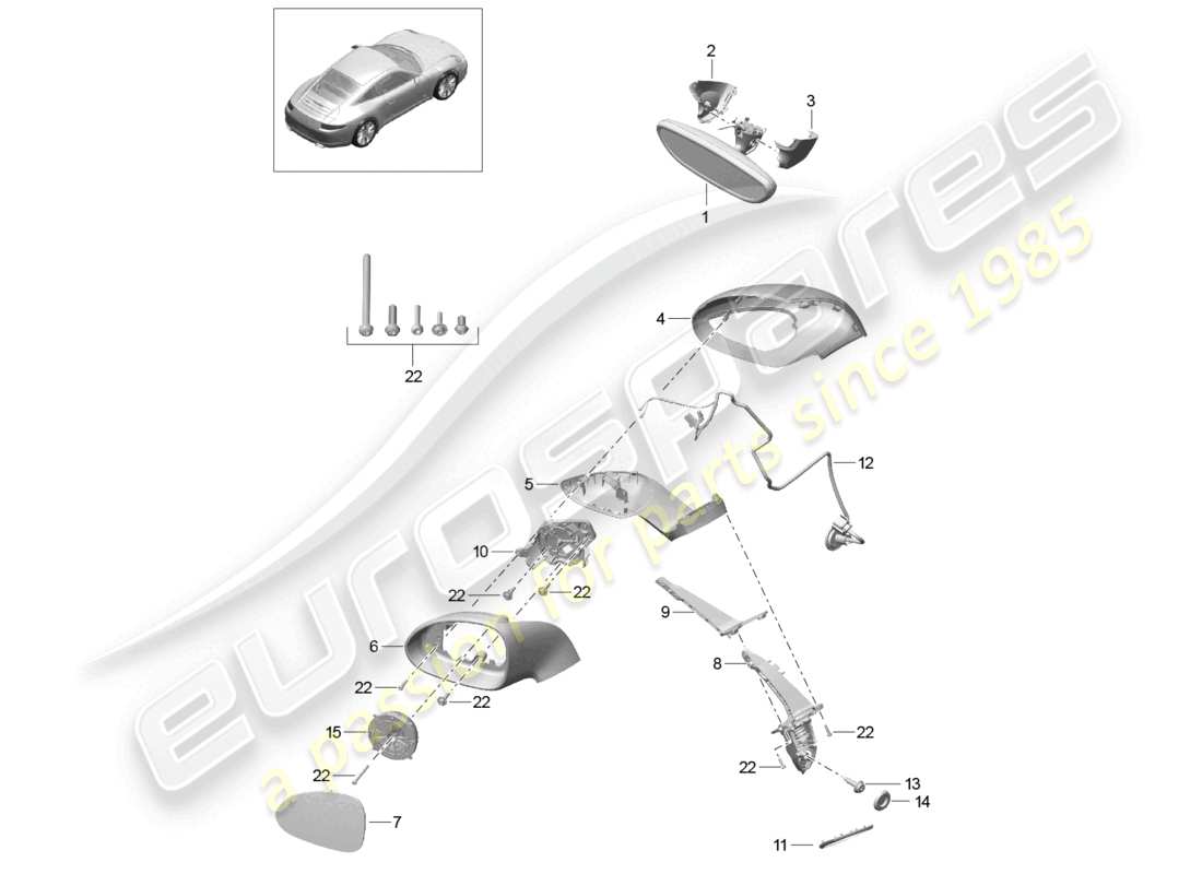 a part diagram from the porsche 991 parts catalogue