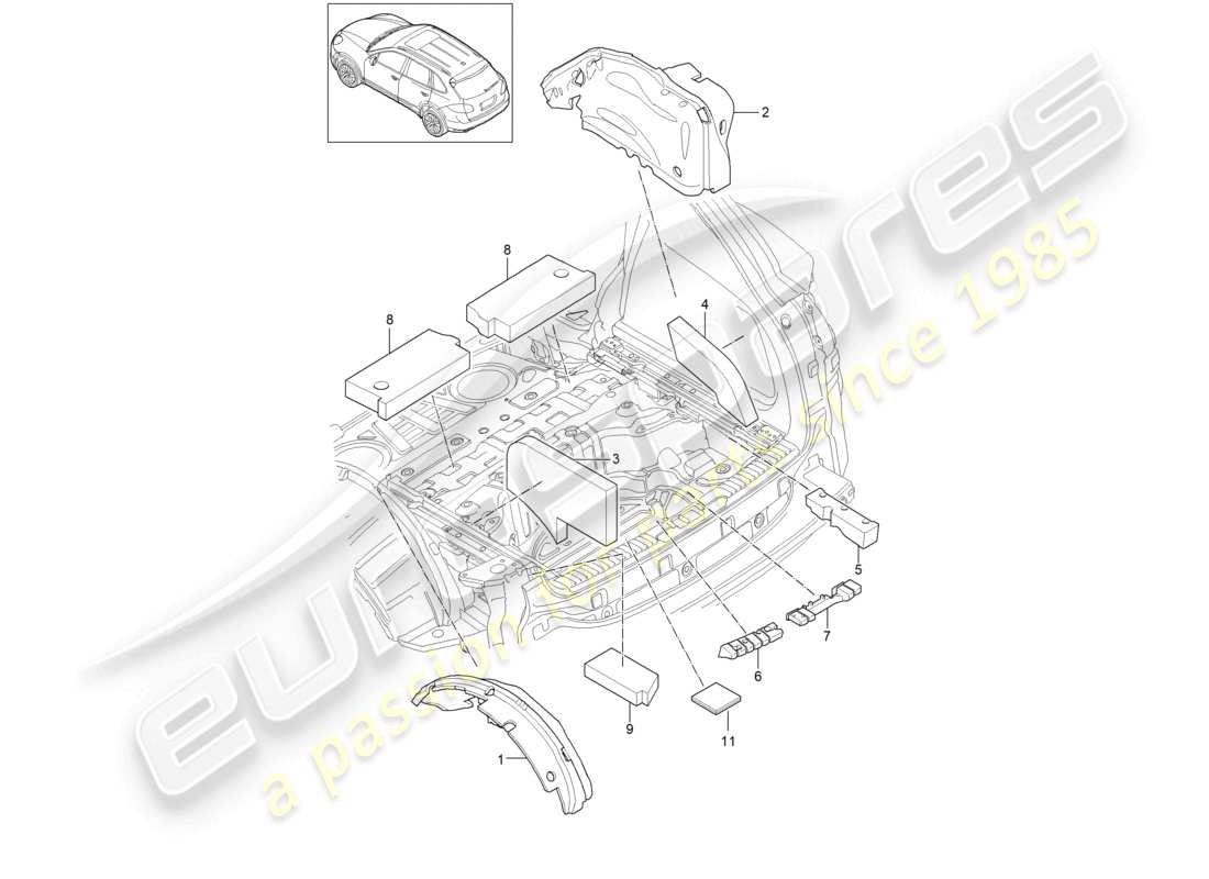 a part diagram from the porsche 2018 (cayenne e2 92a) parts catalogue