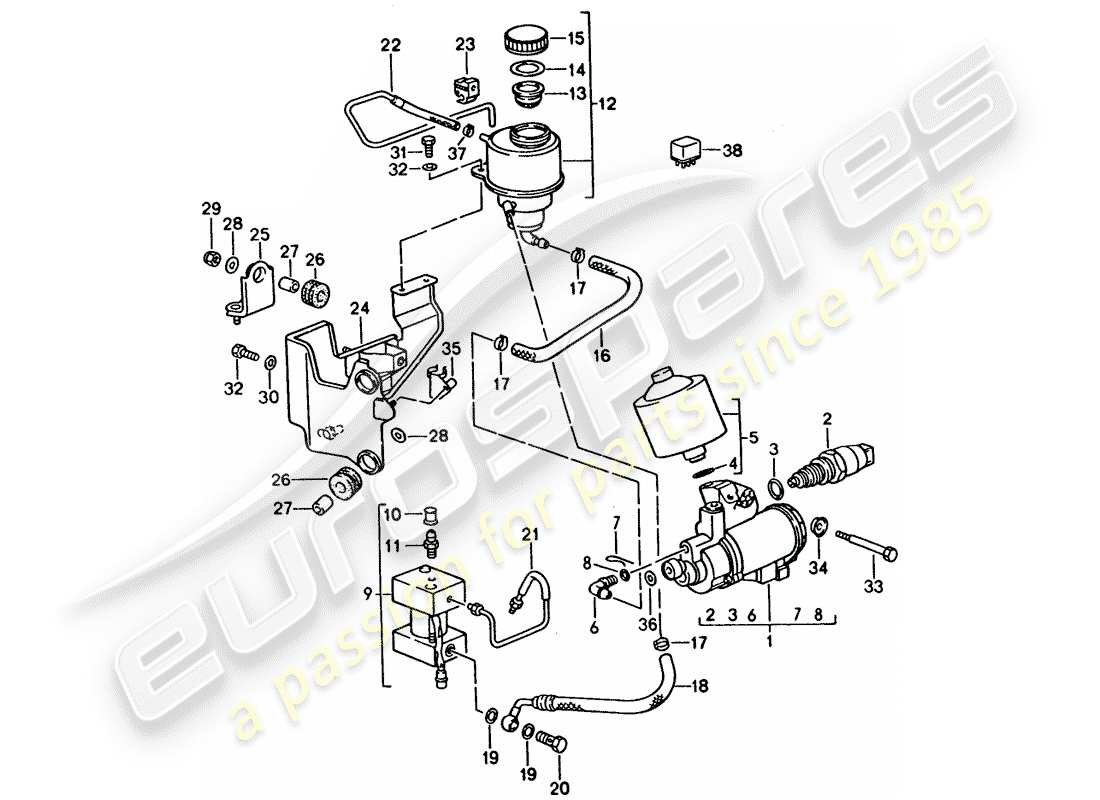 a part diagram from the porsche 1995 (928) parts catalogue