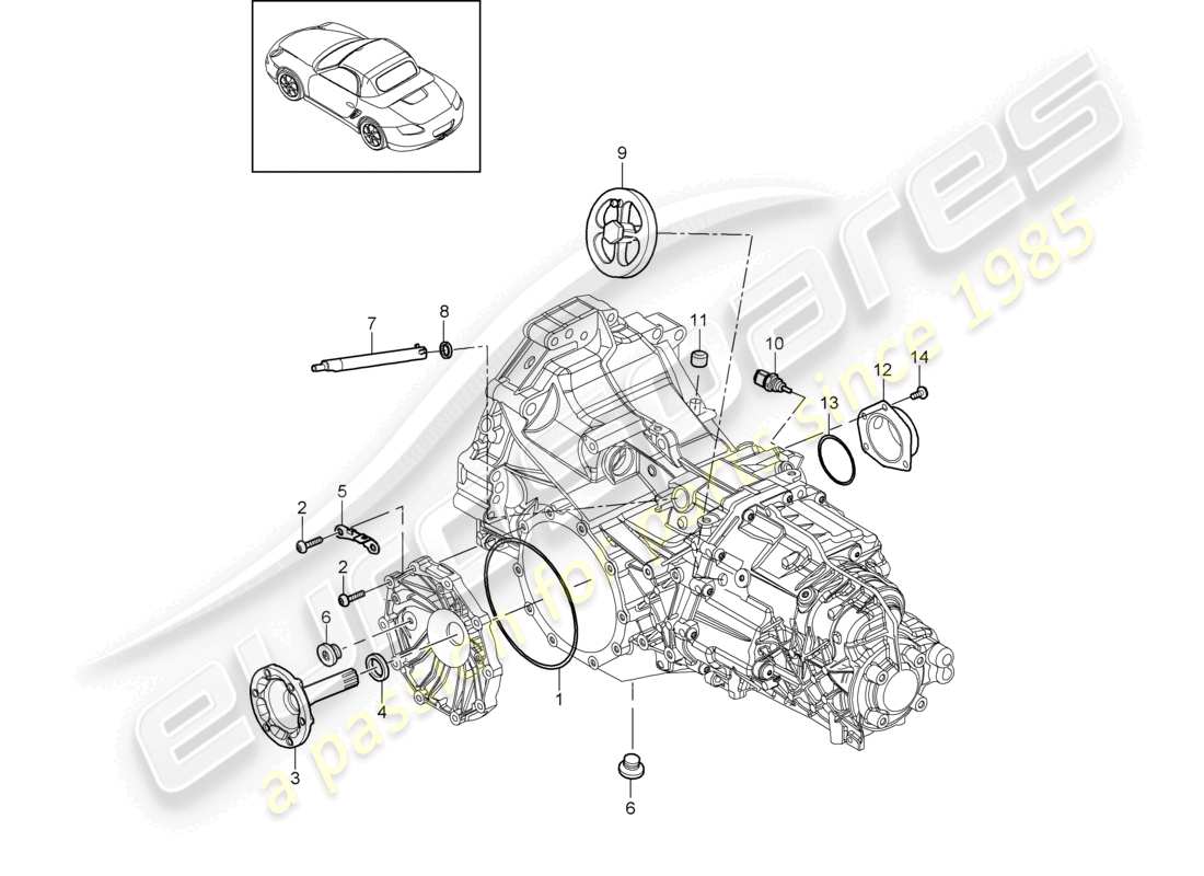 a part diagram from the porsche 2011 (987 boxster) parts catalogue