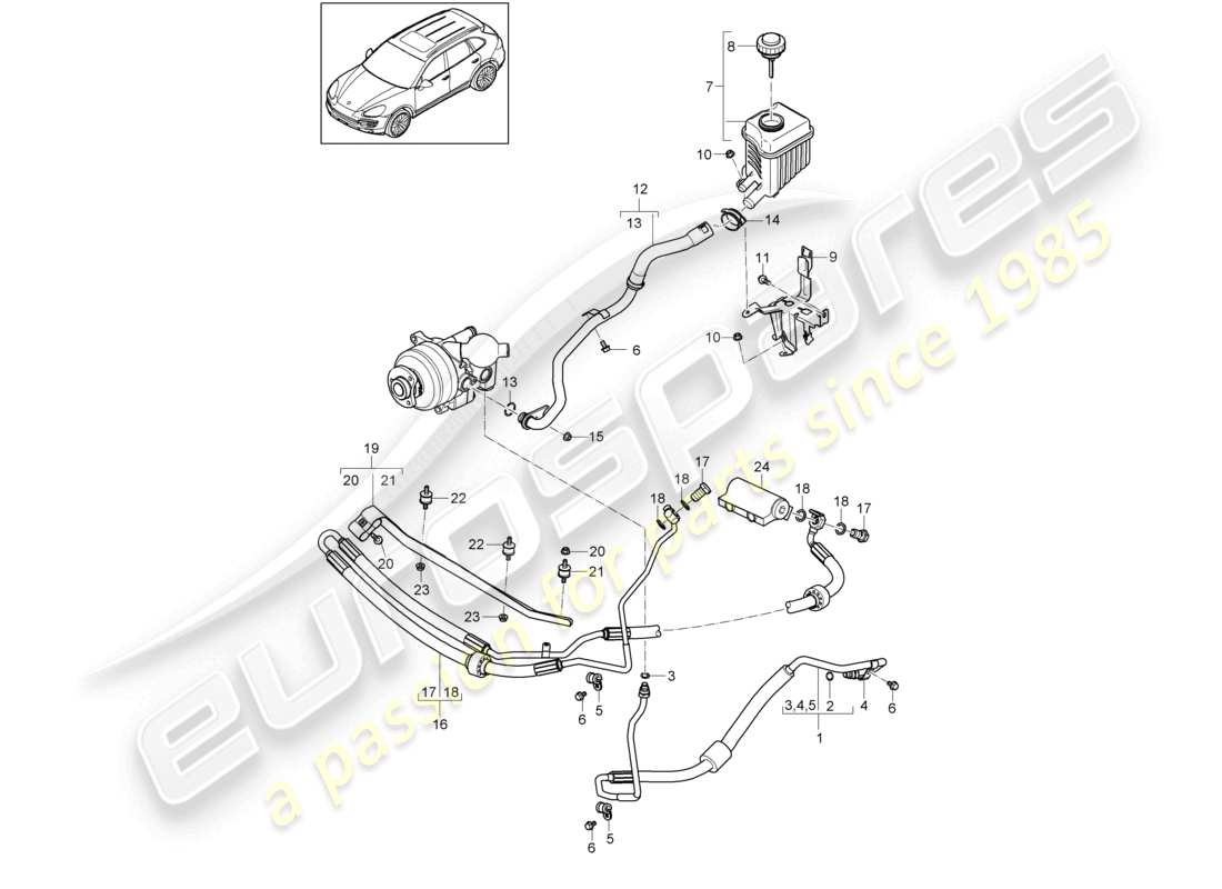 a part diagram from the porsche cayenne parts catalogue