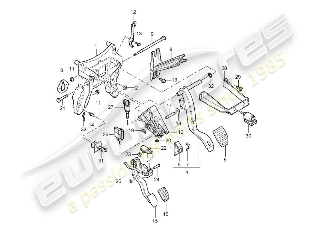 a part diagram from the porsche 2004 (cayenne e1 9pa) parts catalogue