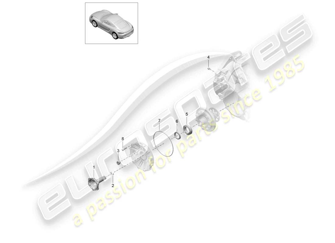 a part diagram from the porsche 2020 (718 cayman) parts catalogue