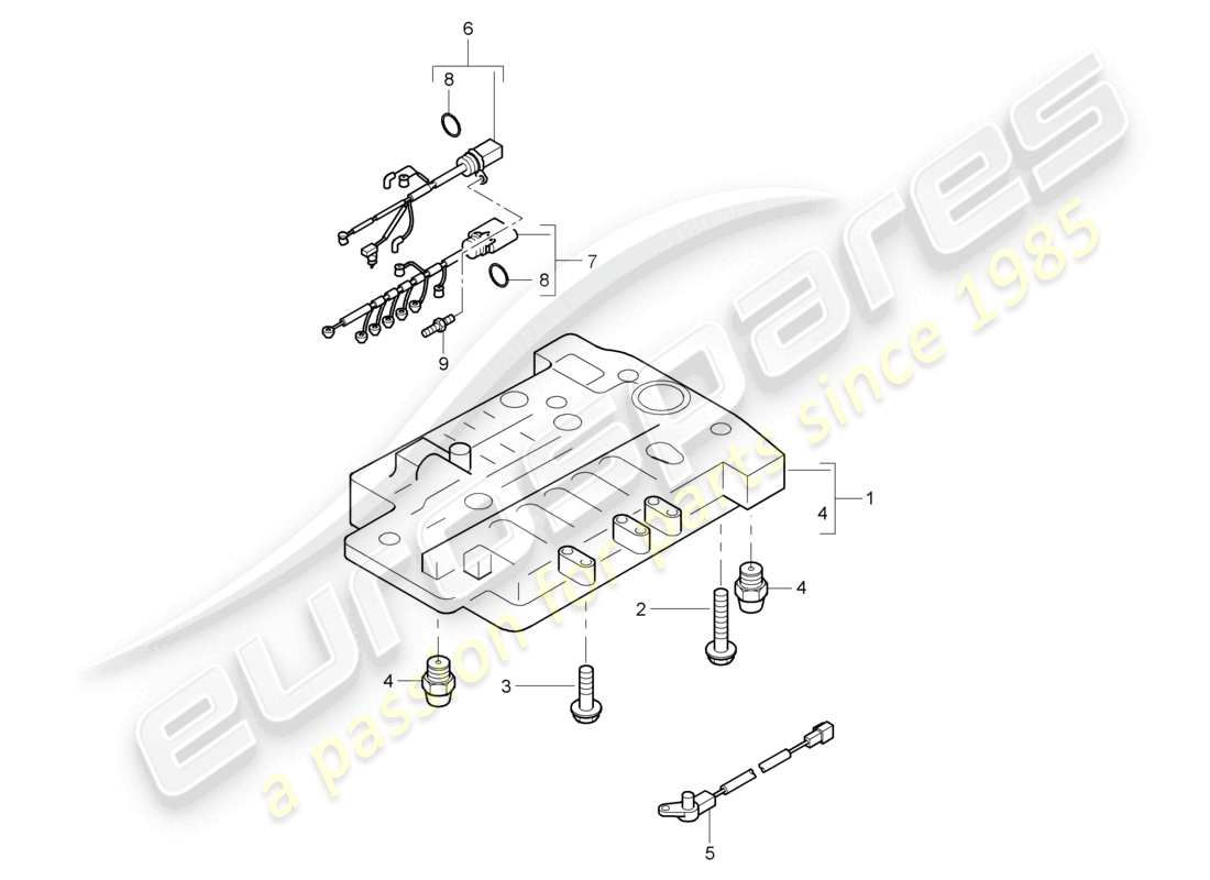 a part diagram from the porsche 2005 (cayenne e1 9pa) parts catalogue