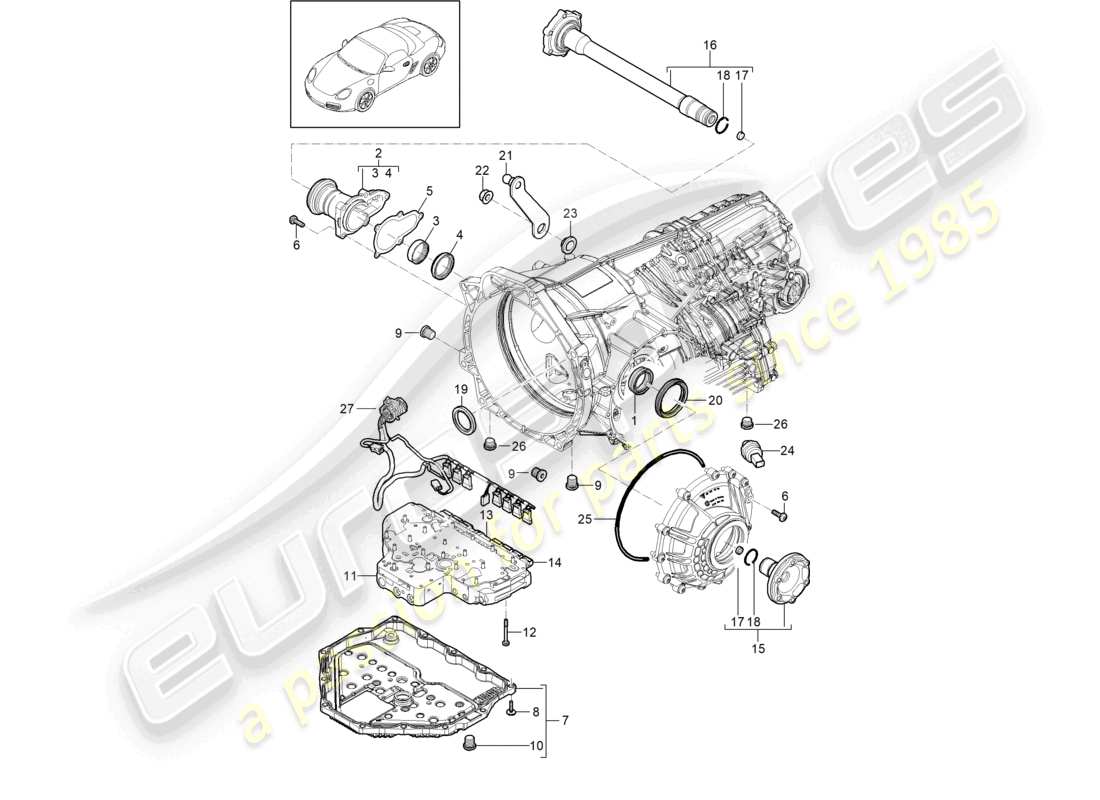 a part diagram from the porsche boxster parts catalogue