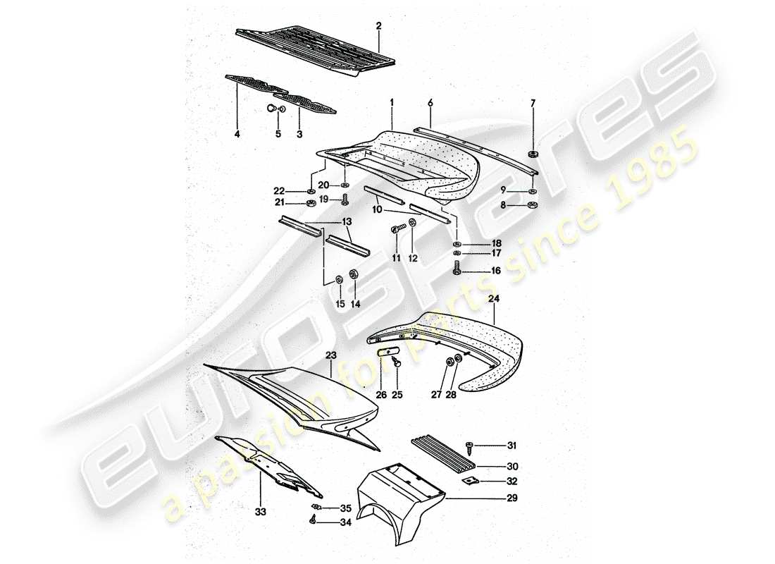 a part diagram from the porsche 1975 (911 turbo) parts catalogue