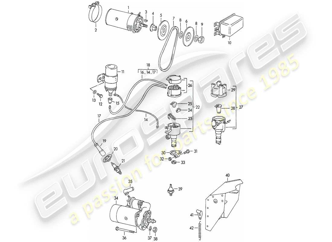 a part diagram from the porsche 1956 (356/356a) parts catalogue