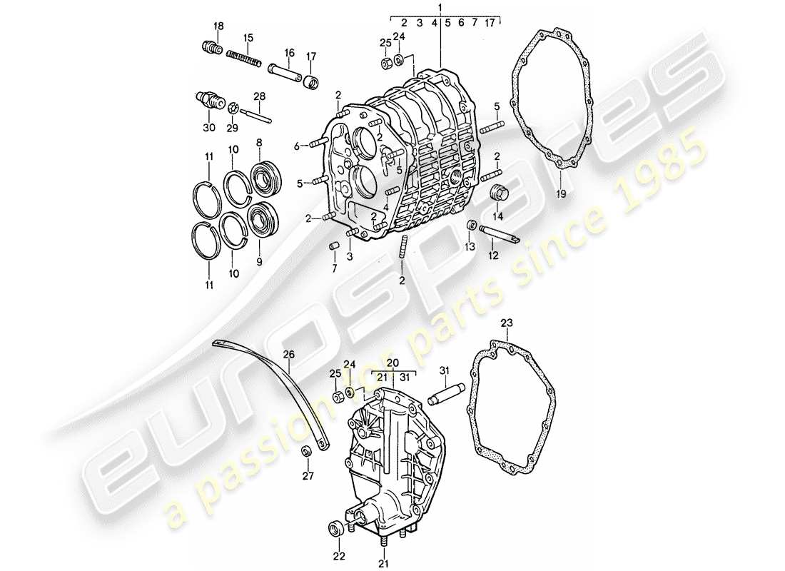 a part diagram from the porsche 911 parts catalogue