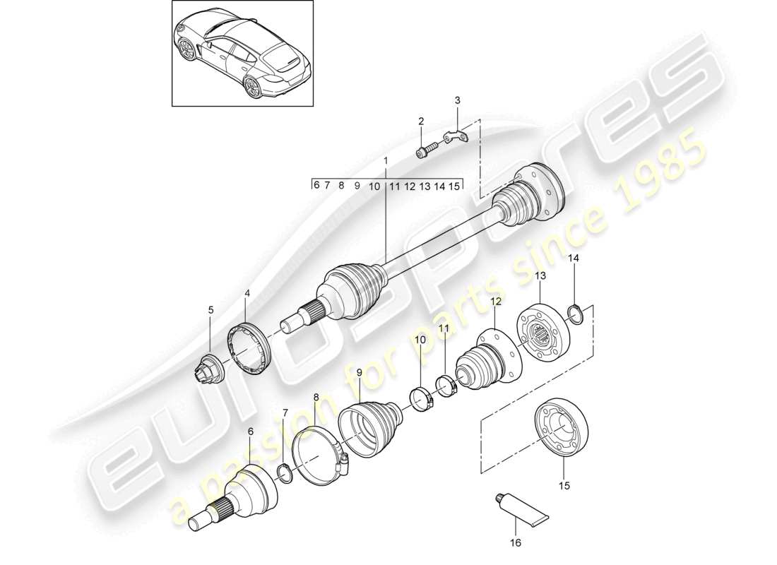 a part diagram from the porsche 2014 (panamera 970) parts catalogue
