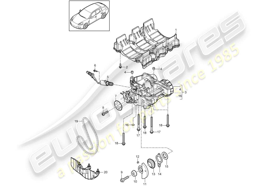 a part diagram from the porsche panamera parts catalogue