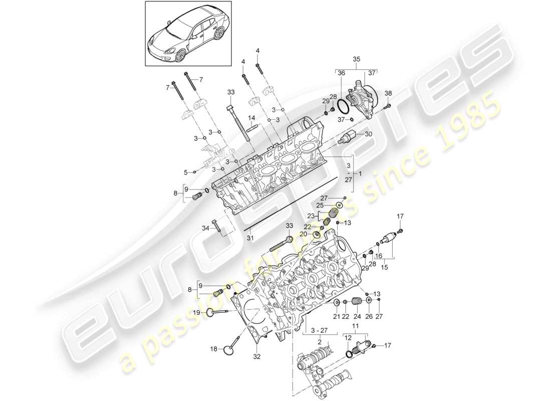 VIEW PARTS DIAGRAMS FROM THE PORSCHE PANAMERA PARTS CATALOGUE a part diagram from the porsche panamera parts catalogue