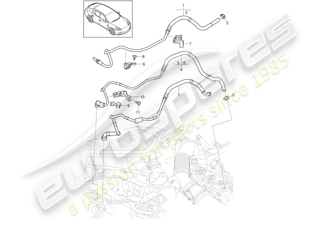 a part diagram from the porsche panamera parts catalogue
