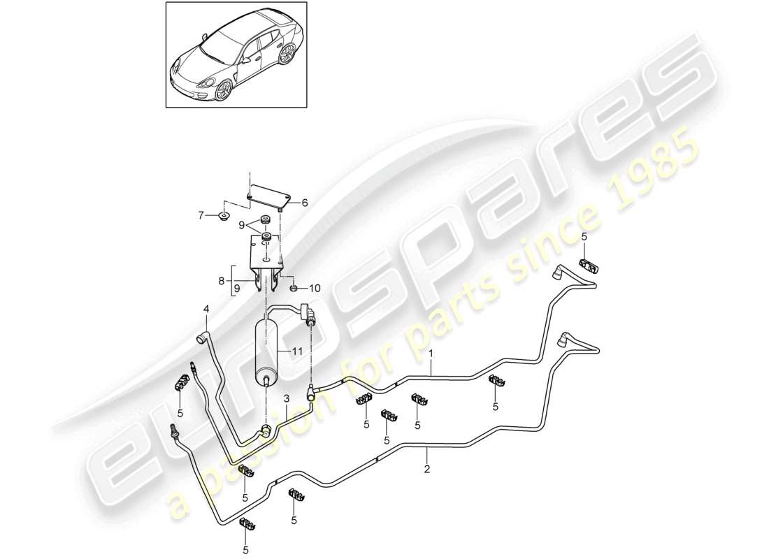 a part diagram from the porsche panamera parts catalogue