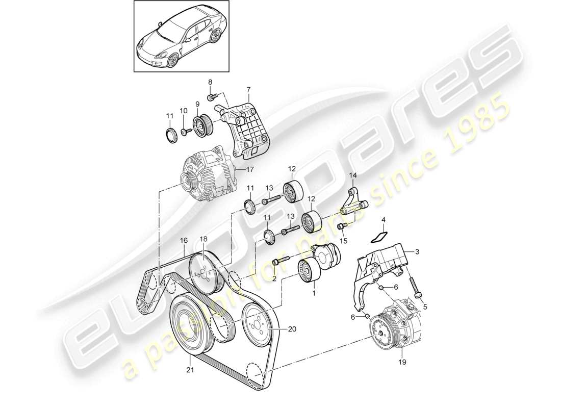 a part diagram from the porsche panamera parts catalogue