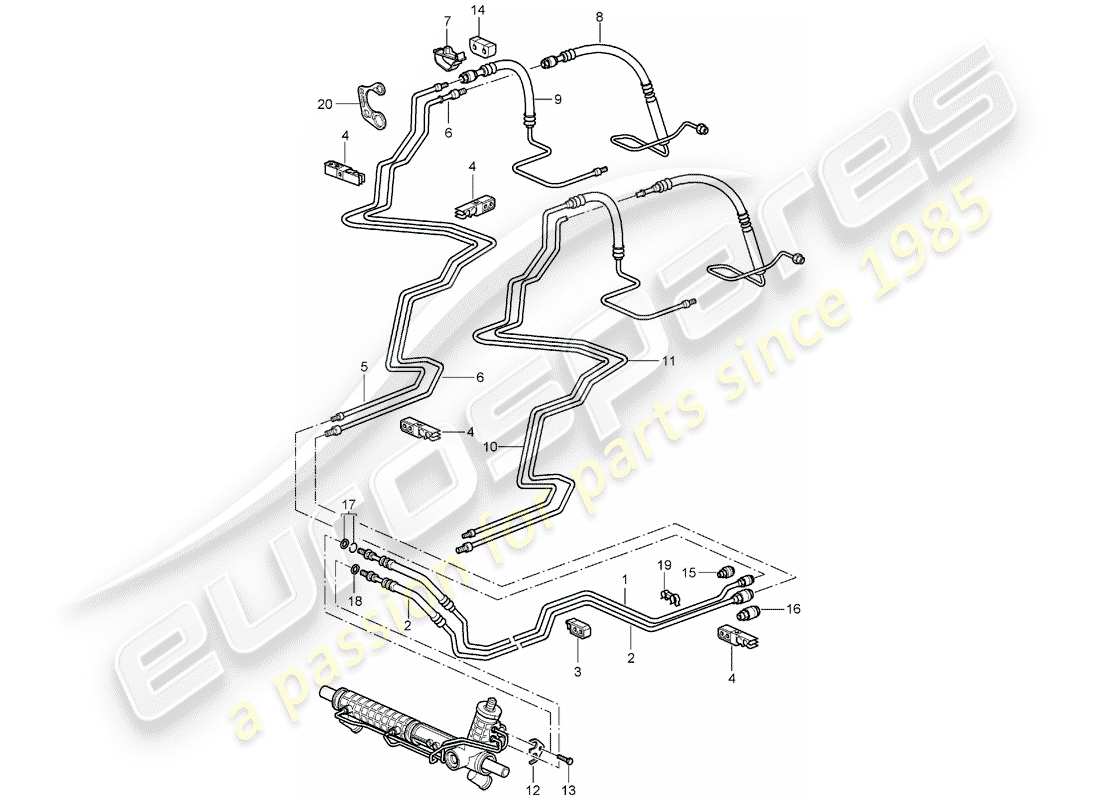 a part diagram from the porsche 2003 (996 turbo / gt2) parts catalogue