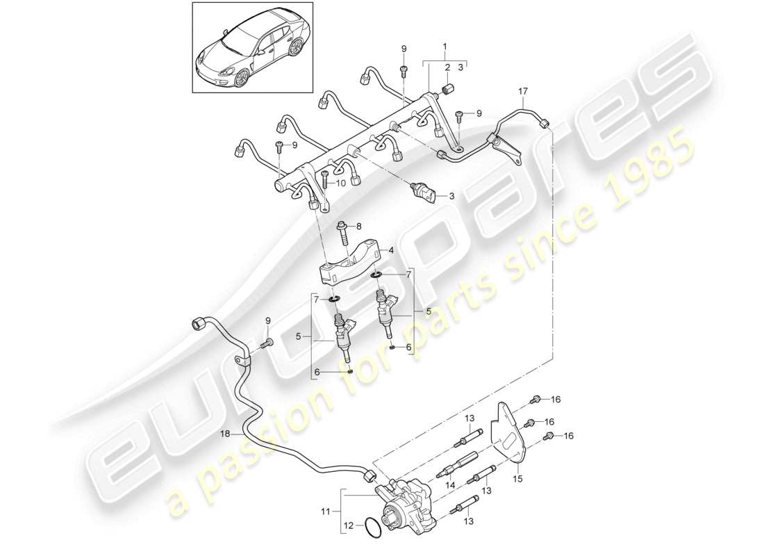 a part diagram from the porsche panamera parts catalogue