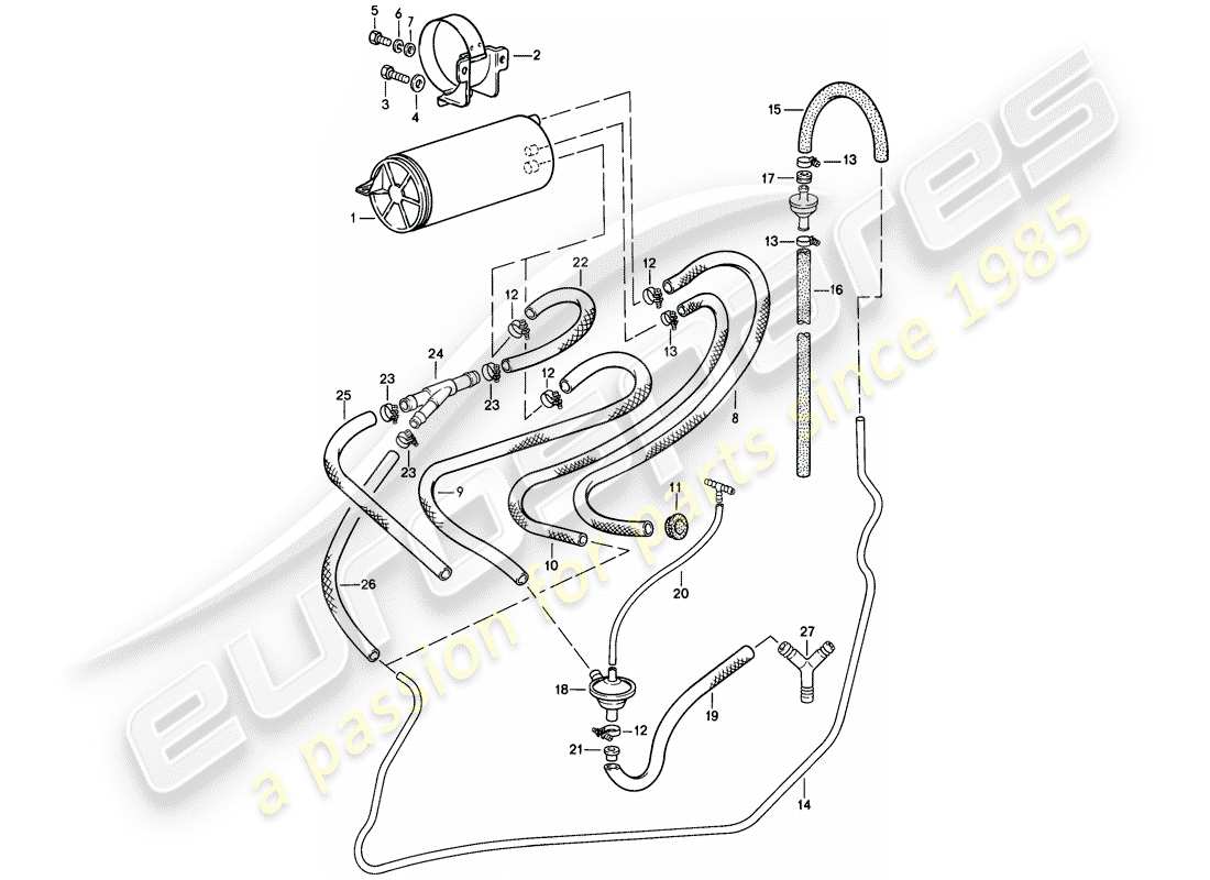 a part diagram from the porsche 1981 (928) parts catalogue