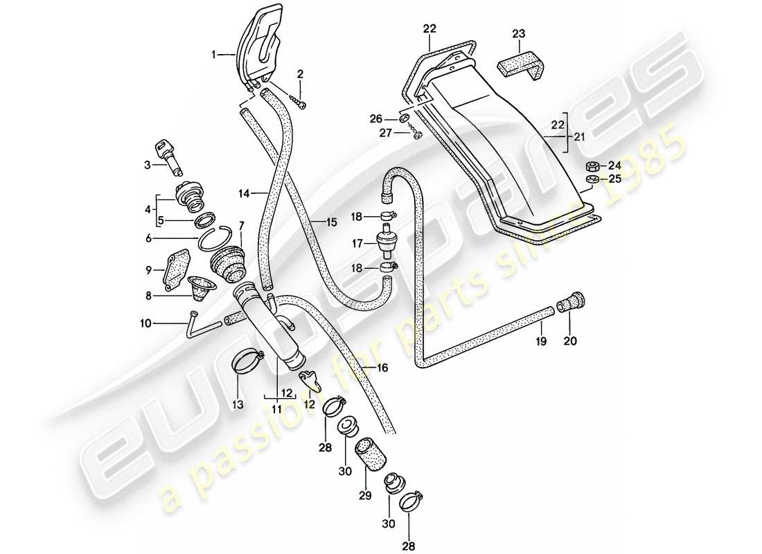 a part diagram from the porsche 944 parts catalogue