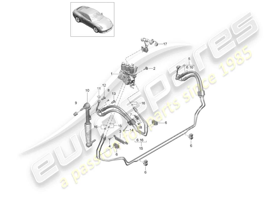 a part diagram from the porsche 991 parts catalogue
