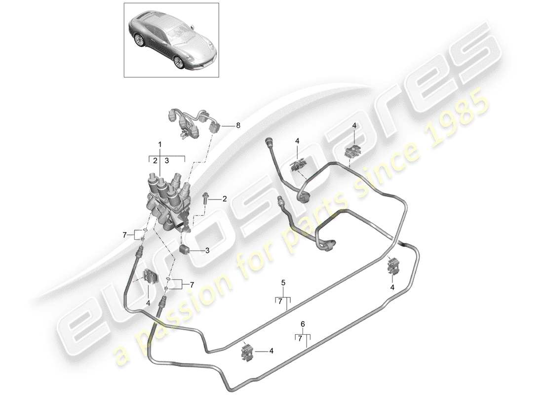 a part diagram from the porsche 991 parts catalogue