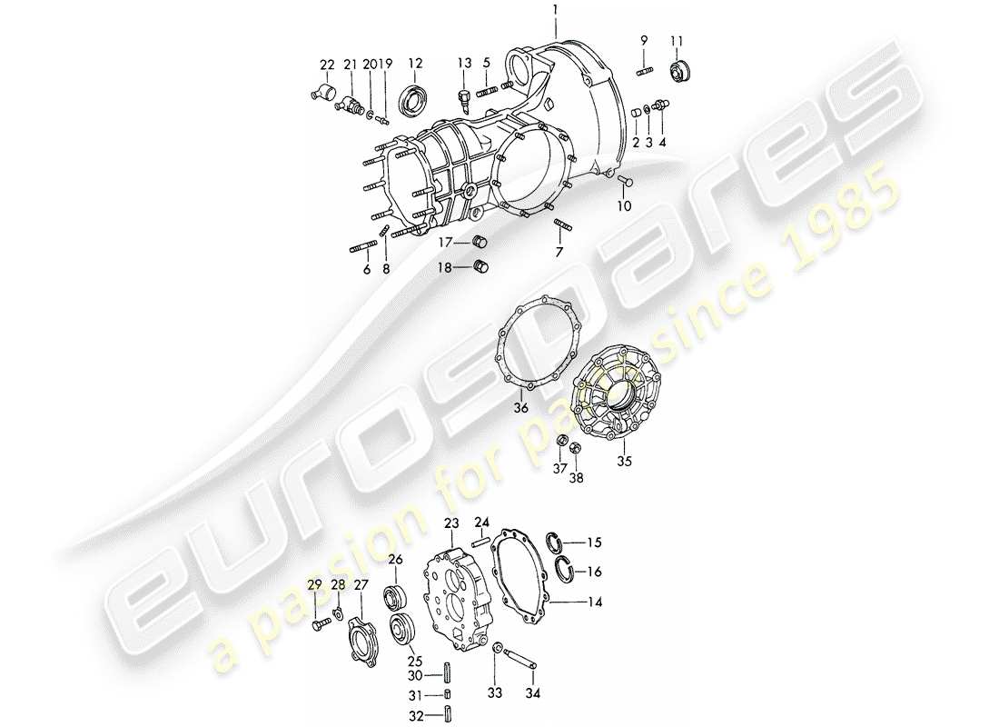 a part diagram from the porsche 911 parts catalogue