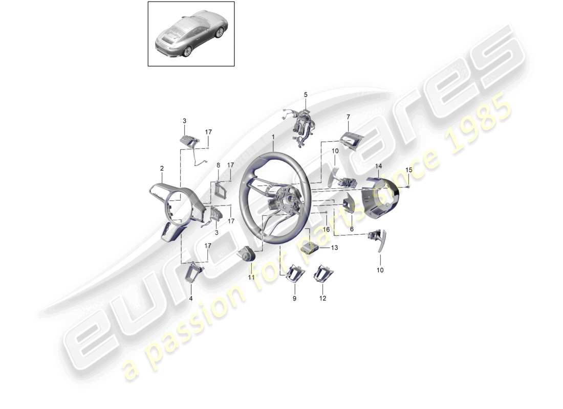 a part diagram from the porsche 991 parts catalogue
