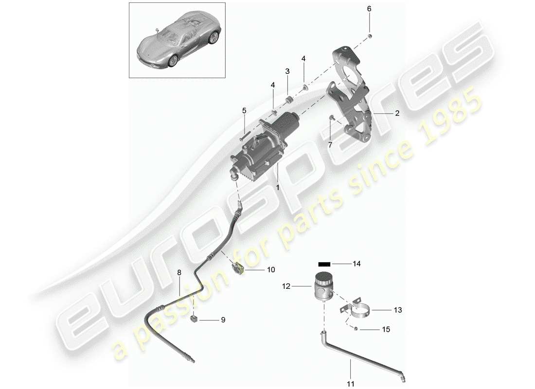 VIEW PARTS DIAGRAMS FROM THE PORSCHE 918 SPYDER PARTS CATALOGUE a part diagram from the porsche 918 spyder parts catalogue