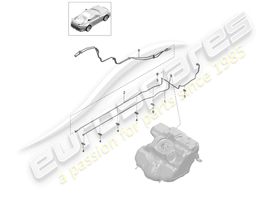 a part diagram from the porsche 991 parts catalogue