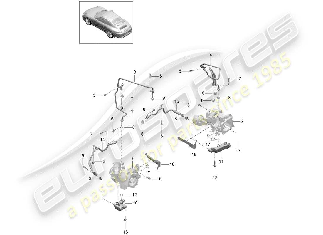 a part diagram from the porsche 991 parts catalogue