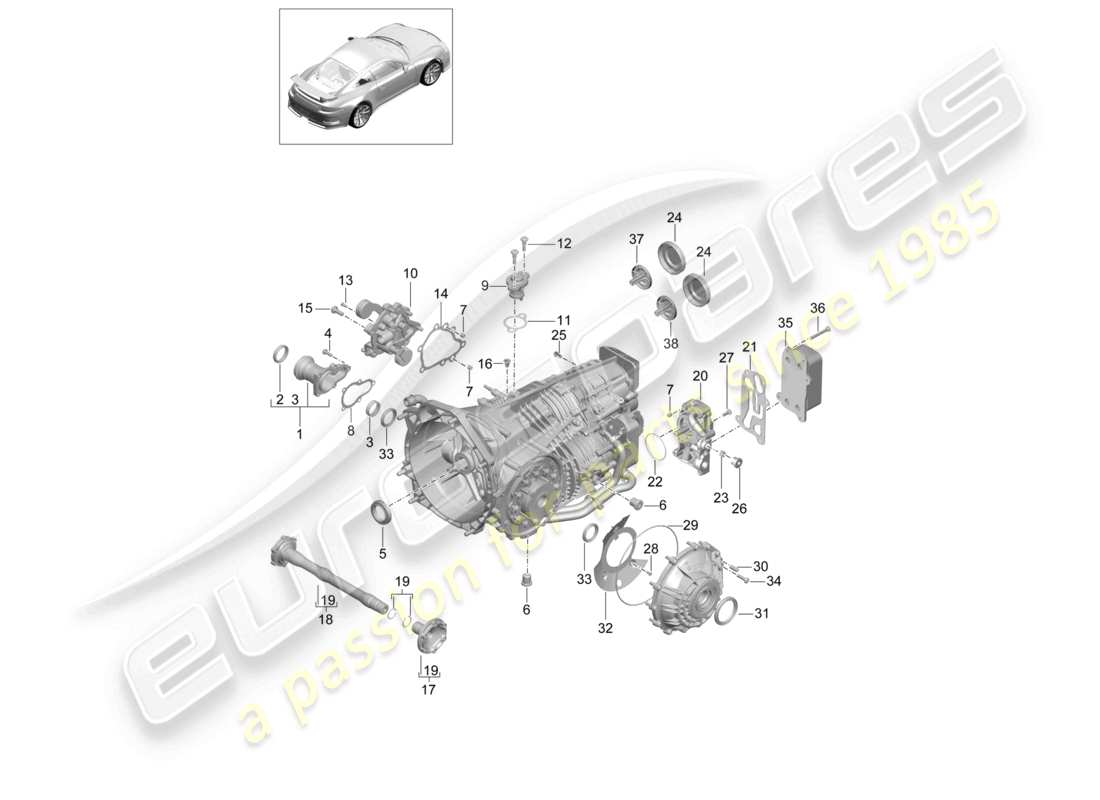 a part diagram from the porsche 991 parts catalogue