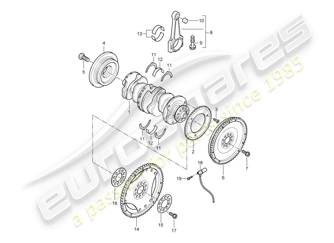 a part diagram from the porsche 2004 (cayenne e1 9pa) parts catalogue
