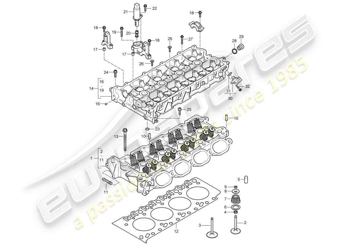 a part diagram from the porsche 2003 (cayenne e1 9pa) parts catalogue
