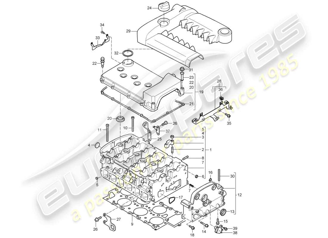 a part diagram from the porsche 2003 (cayenne e1 9pa) parts catalogue