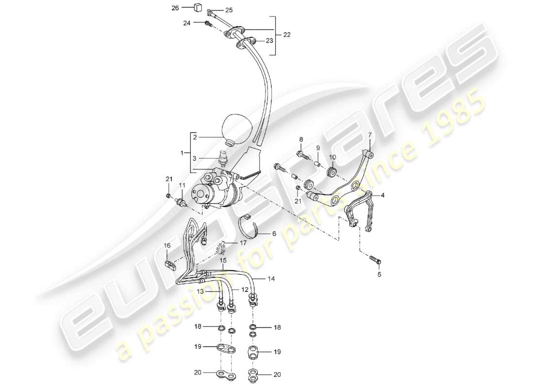 a part diagram from the porsche 2006 (cayenne e1 9pa) parts catalogue