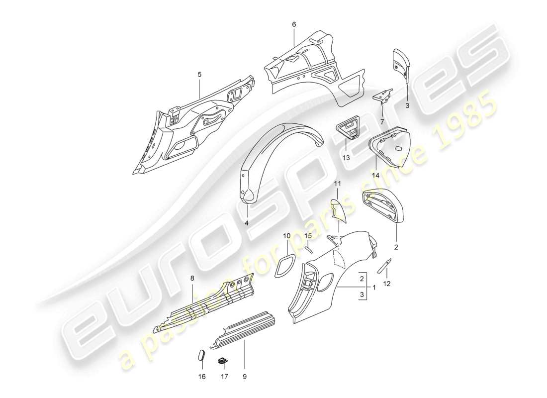 a part diagram from the porsche 2002 (986 boxster) parts catalogue