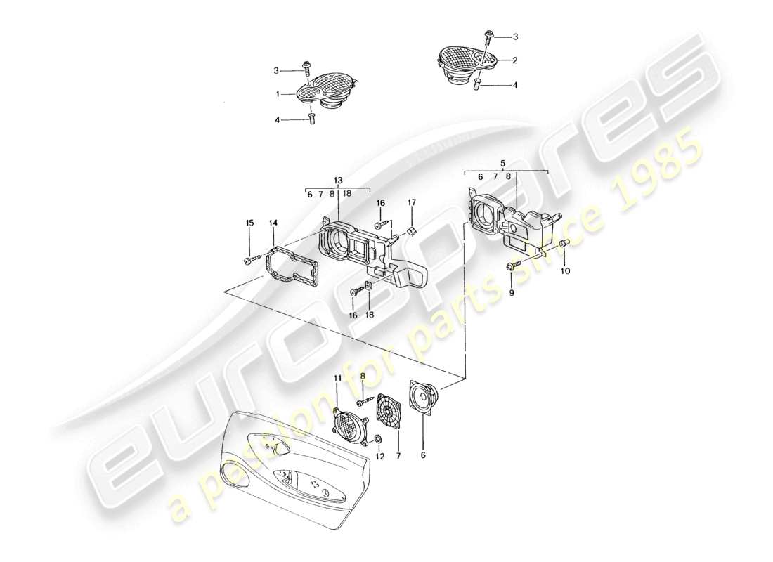 a part diagram from the porsche 2000 (986 boxster) parts catalogue
