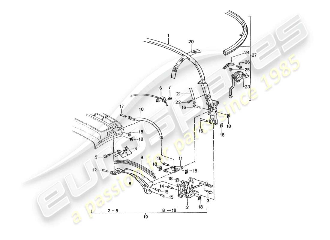 a part diagram from the porsche 2001 (986 boxster) parts catalogue
