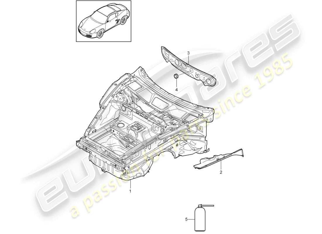 a part diagram from the porsche cayman parts catalogue