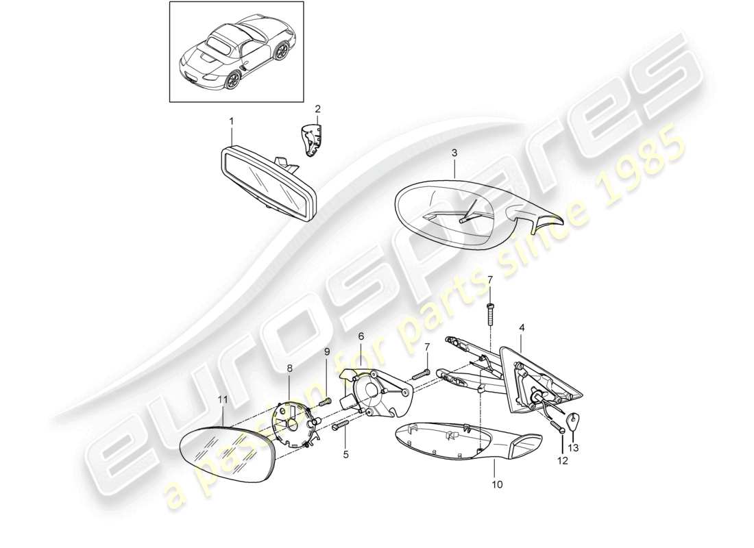 a part diagram from the porsche 2012 (987 boxster) parts catalogue