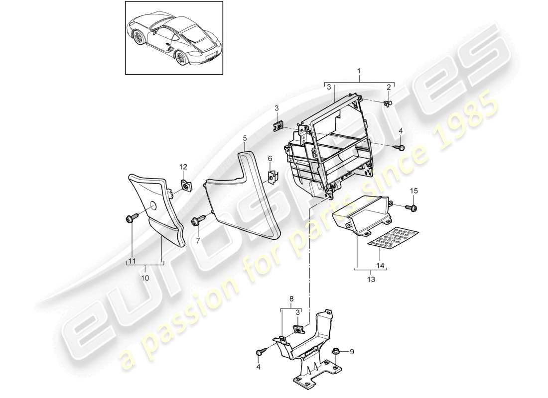 a part diagram from the porsche cayman parts catalogue