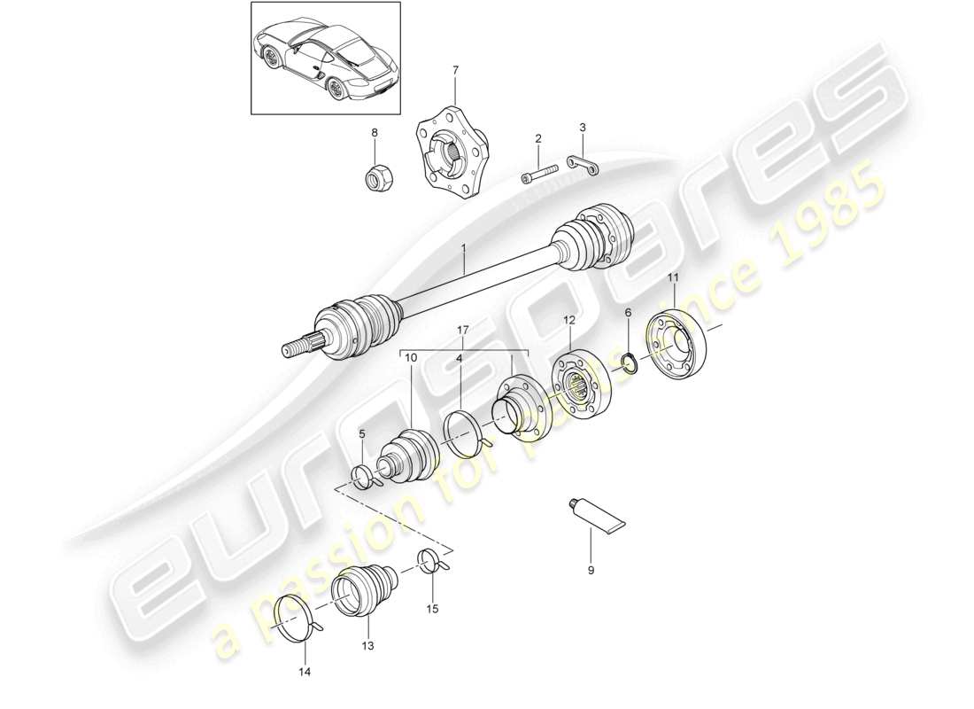 a part diagram from the porsche cayman parts catalogue
