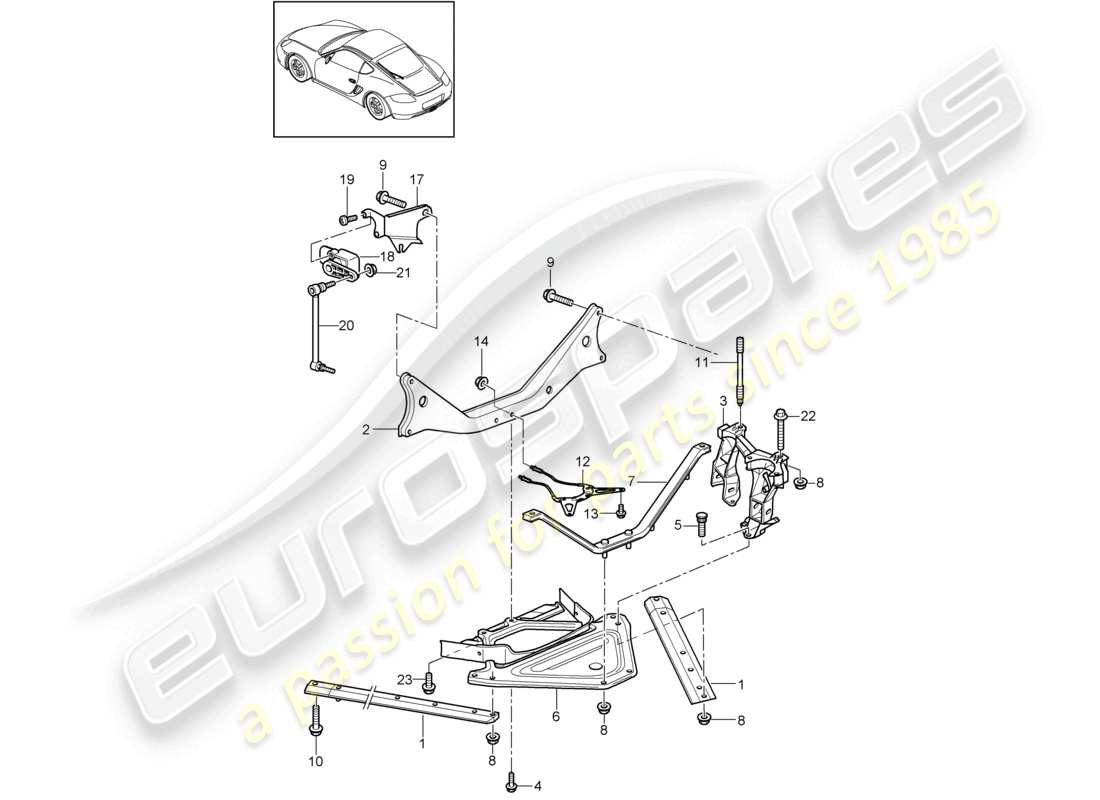 a part diagram from the porsche 2010 (987 cayman) parts catalogue