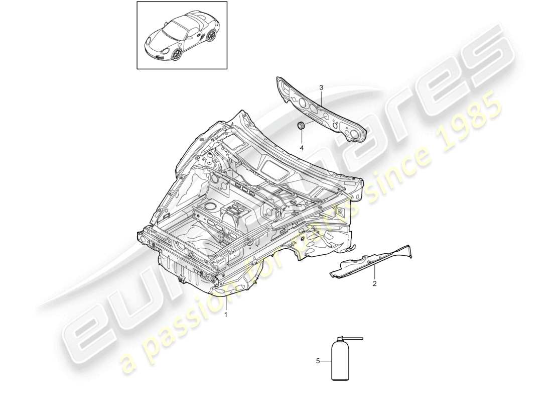 a part diagram from the porsche 2012 (987 boxster) parts catalogue