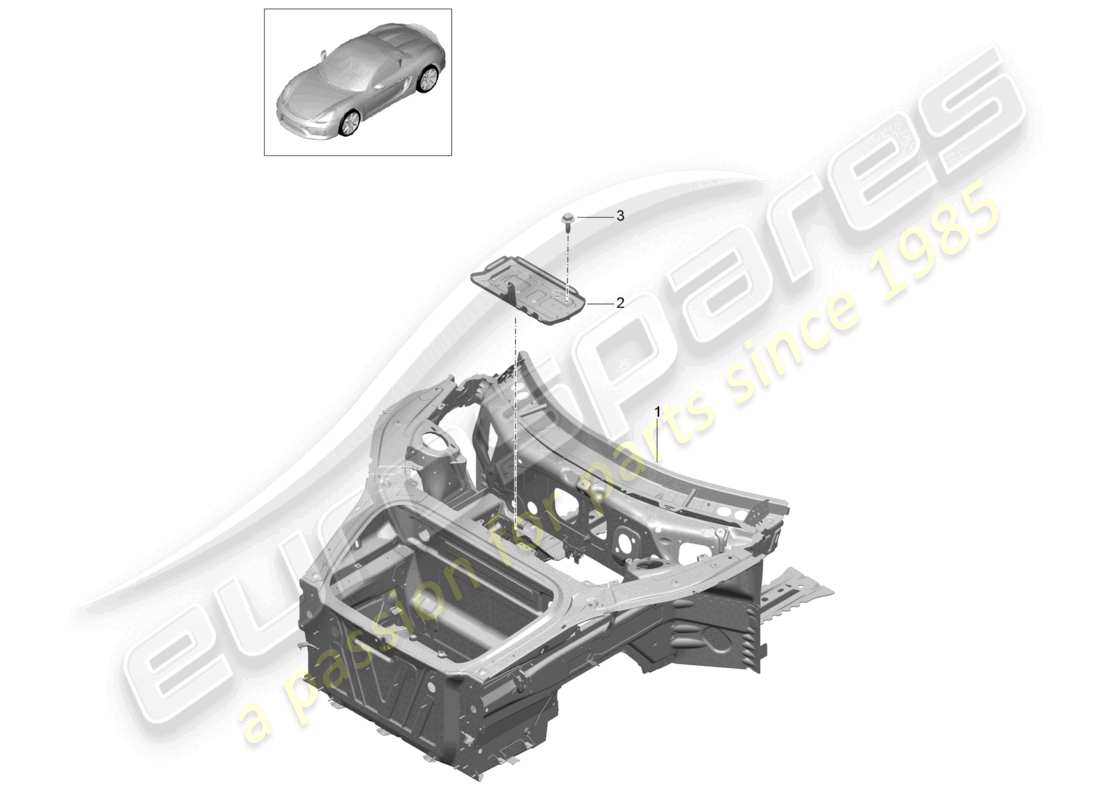 a part diagram from the porsche 2016 (981 boxster spyder) parts catalogue