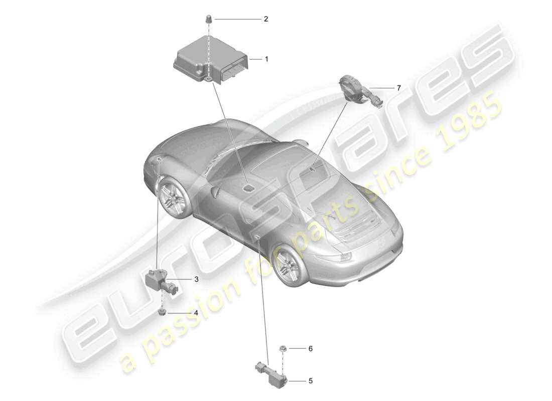 a part diagram from the porsche 991 parts catalogue
