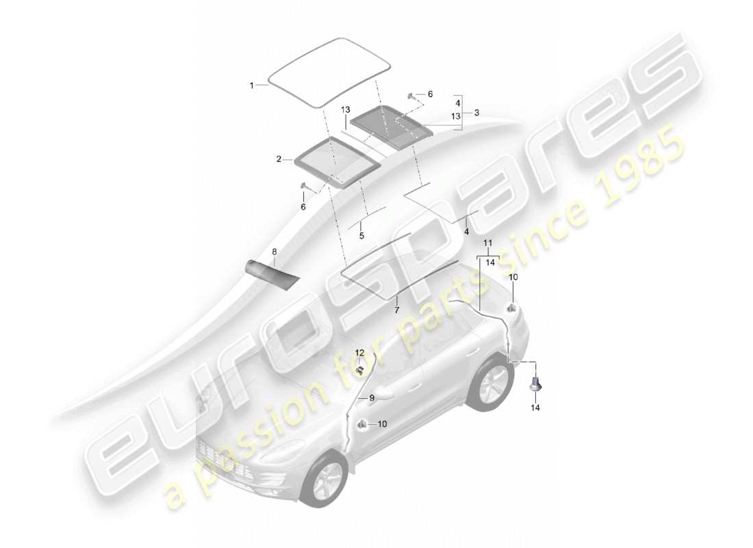 a part diagram from the porsche 2017 (macan) parts catalogue