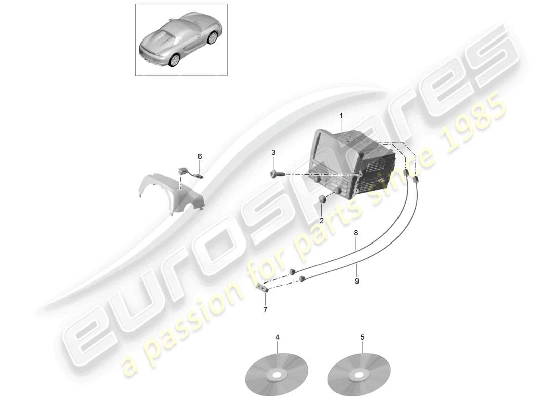 a part diagram from the porsche 2016 (981 boxster spyder) parts catalogue